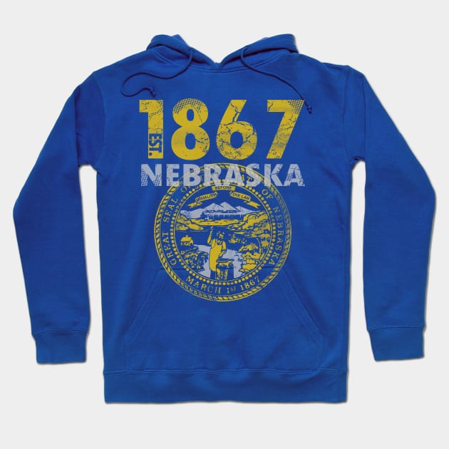 Nebraska Est 1867 State Vintage Home Love Hoodie by E